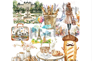 Watercolor Paris clipart, an Illustration by CraftCrateShop (Thumbnail 7 of 8)