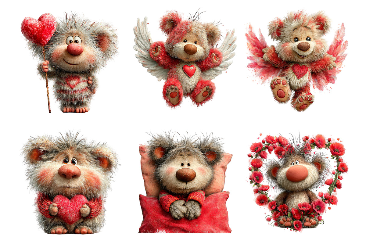 Valentines Teddy Bear Clipart, an Illustration by SinaCreation (Photo 4 of 11)