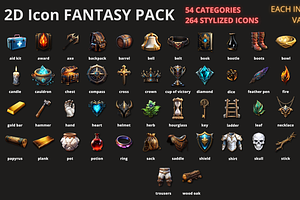 2D Icon Fantasy RPG Pack, a Solid Icon by TwoBitsCompany
