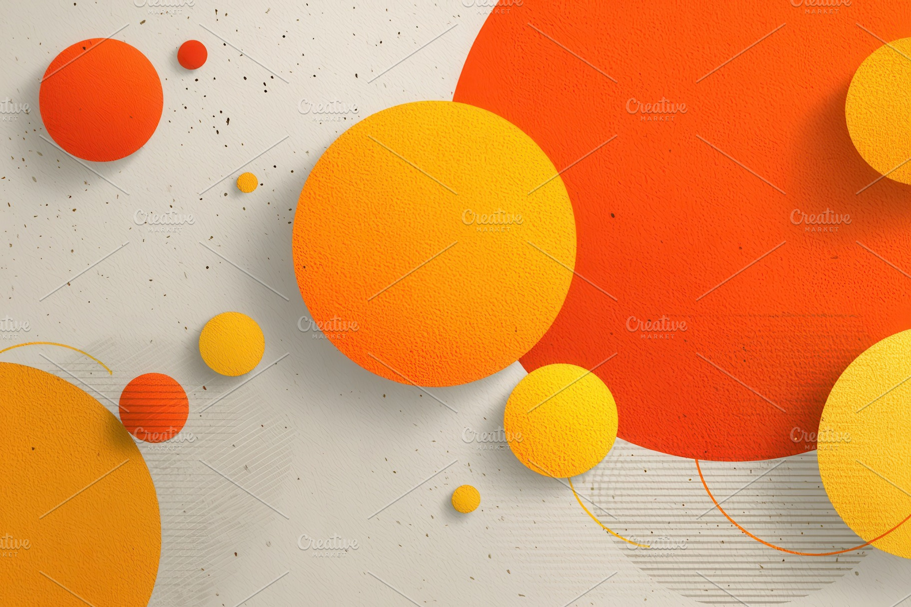 Abstract orange and yellow circles o, a Photo by Pixeness Studio