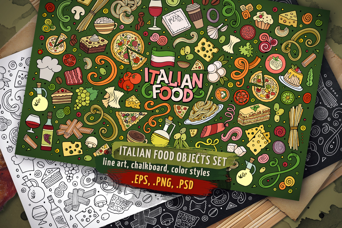 Italian Food Objects & Symbols Set, an Object Graphic by BALABOLKA (Photo 1 of 4)