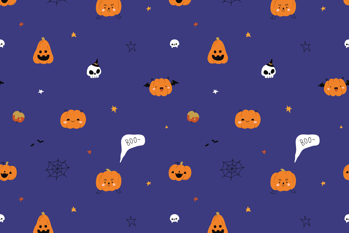 Cute Halloween seamless patterns set, a Pattern Graphic by Good Studio (Photo 5 of 8)