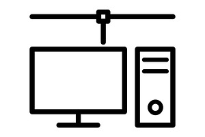 PC icon, an Outline Icon by Sumberpangan