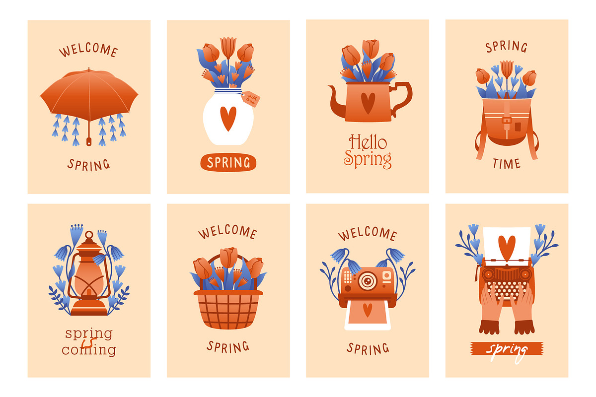 Hello Spring. Clip arts collection, a Seasonal Illustration by Renberrry.Store (Photo 7 of 10)
