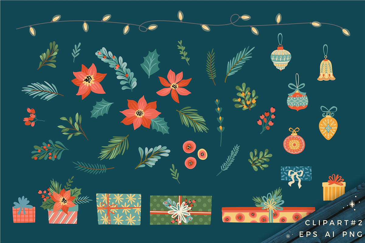 Merry Christmas! Vector collection, a Decorative Illustration by Nadia Grapes (Photo 9 of 11)