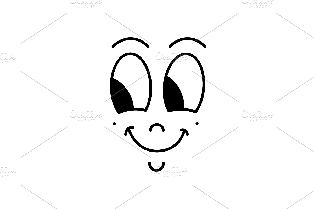 Cute cartoon face with raised, an Object Illustration by GraphiShop