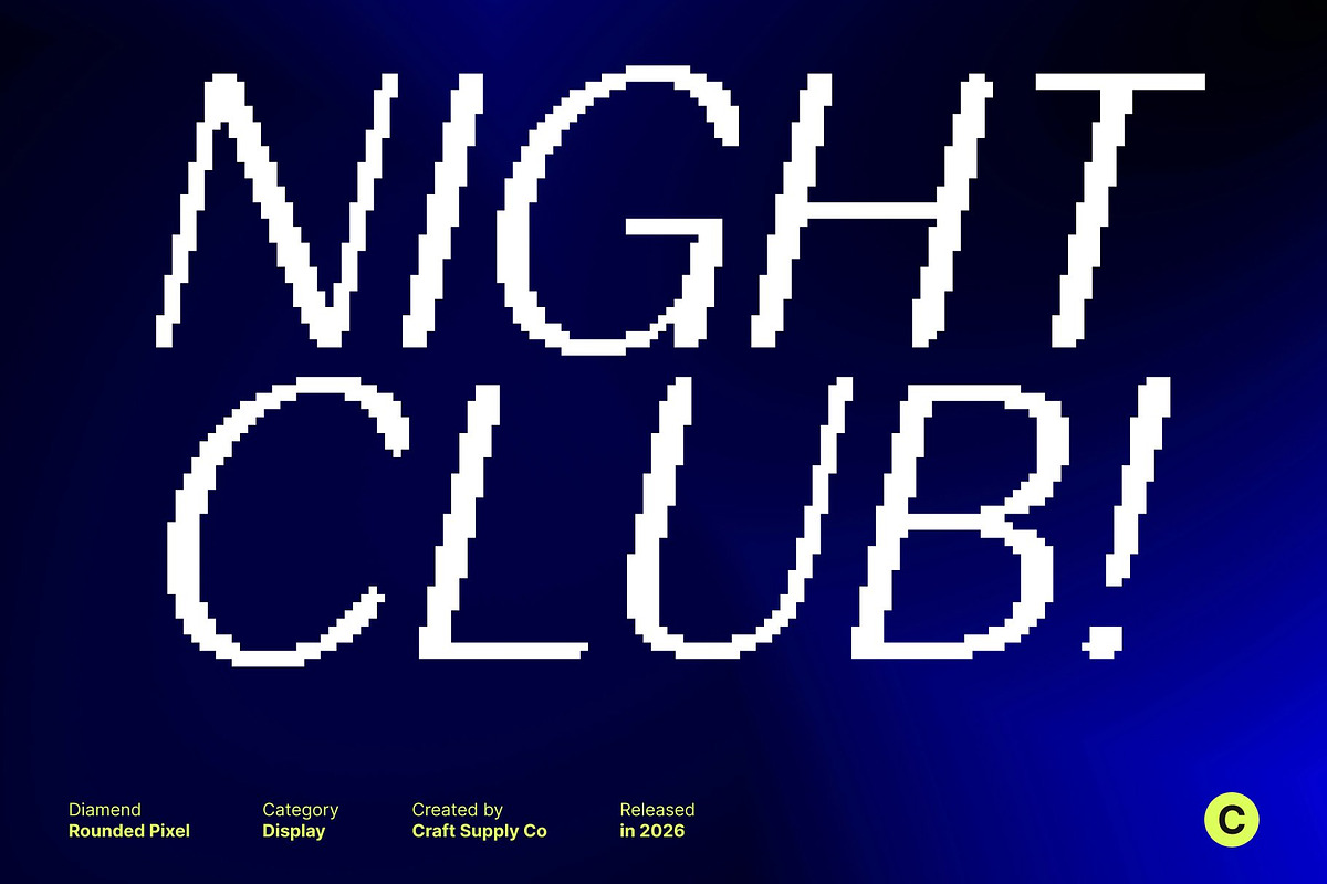 Diamend Rounded Pixel, a Sans Serif Font by Craft Supply Co. (Photo 2 of 8)
