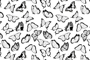 Butterflies Seamless Pattern.