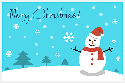 Christmas card - Happy snowman