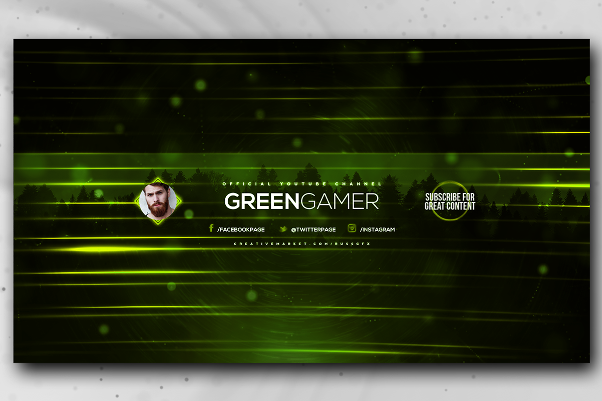 10 Youtube Channel Art Banners vol.3, a Social Media Template by RussGFX (Photo 9 of 11)