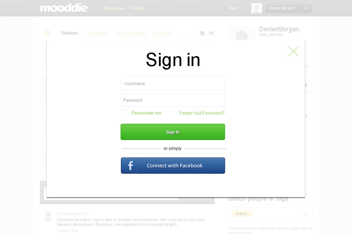 Mooddie - Social Stream Network Int preview 2
