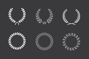 Black and white laurel wreath, a Decorative Illustration by Toufiqul