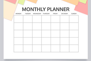 Monthly Schedule Planner Worksheet