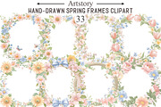 Hand-Drawn Spring Frames Clipart, an Illustration by designcity5 (Thumbnail 1 of 5)