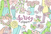 Spring Clipart, a Seasonal Illustration by GlamArtZhanna (Thumbnail 1 of 3)