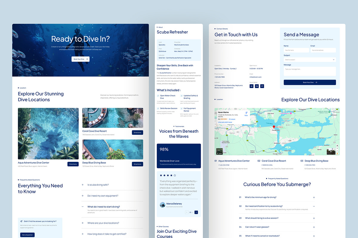 Scuba Diving Website UI Figma, an UI Kit Template by peterdraw (Photo 5 of 7)