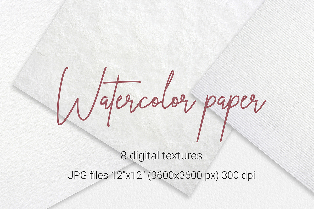 Watercolor paper textures set, a Texture Graphic by SweetRenieDesigns (Photo 1 of 5)
