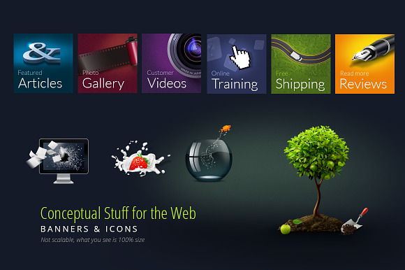 Conceptual Banners And Icons