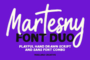 Martesny Playful Script Sans Duo, a Script Font by Maulana Creative (Thumbnail 1 of 7)