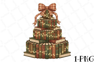 Christmas Book Tree PNG, Retro Chris, an Illustration by DreamPrint404