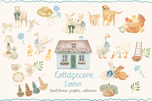 Cottagecore Easter. Hand-Drawn Art., a Seasonal Illustration by Designwork