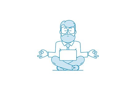 A man is meditating while sitting