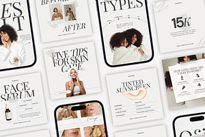 Beauty Instagram Canva Bundle, a Social Media Template by Xenié Creative