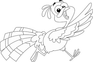 Outlined Scared Turkey Baby