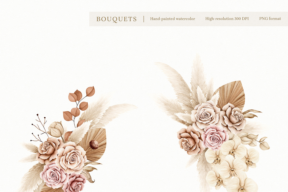 Watercolor Boho Fall Dusty Rose Set, a Decorative Illustration by Carol Lozove (Photo 9 of 74)