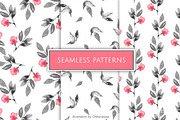 Contrasting Floral Ink Pattern Set, a Pattern Graphic by Gribanessa (Thumbnail 1 of 4)