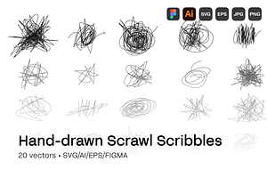 Scrawl Scribble Hand-drawn Pack 20