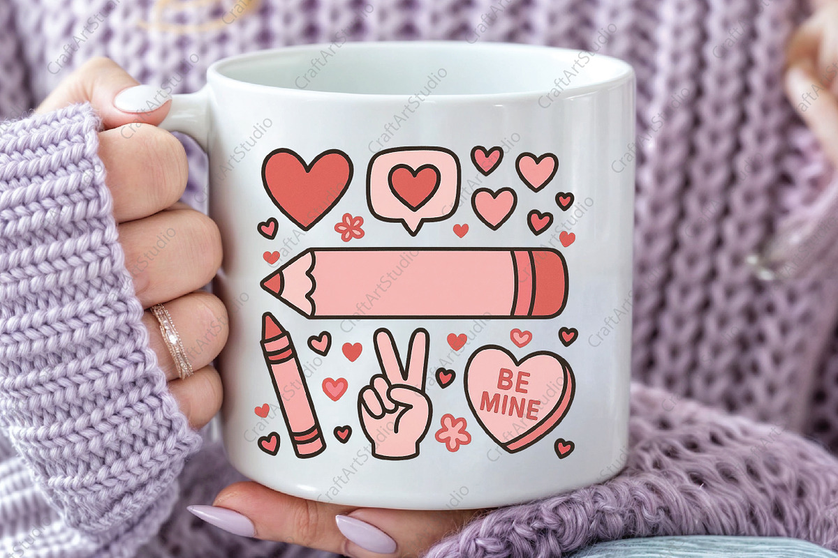 Custom Name Pencil Valentines PNG, an Illustration by CraftArtStudio (Photo 2 of 4)
