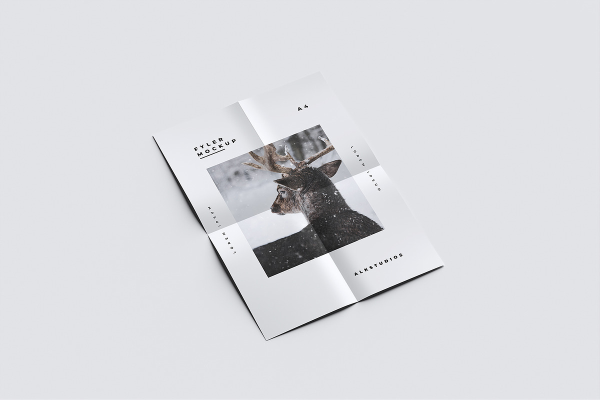 A4 Flyer Paper Mockup, a Print Template by AlkStudio (Photo 6 of 10)