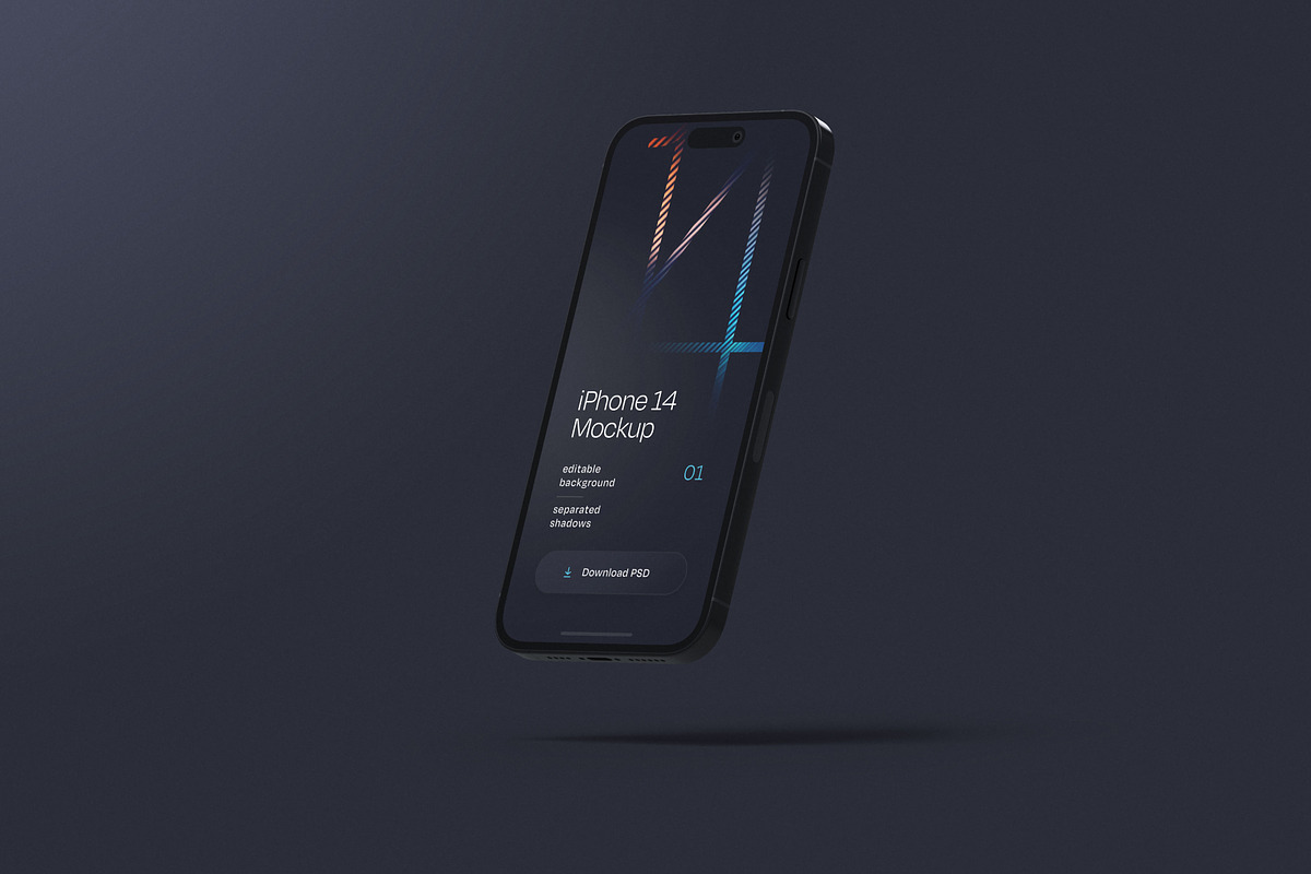 Dark iPhone 14 Pro Mockup Set, an iPhone Mockup by Deeplab (Photo 6 of 15)