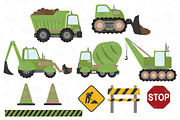 Avocado Vector Construction Trucks, an Illustration by Amanda Ilkov (Thumbnail 2 of 2)