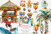 Tropical Aloha Christmas Clipart, an Illustration by NadiaTheronArt (Thumbnail 1 of 5)