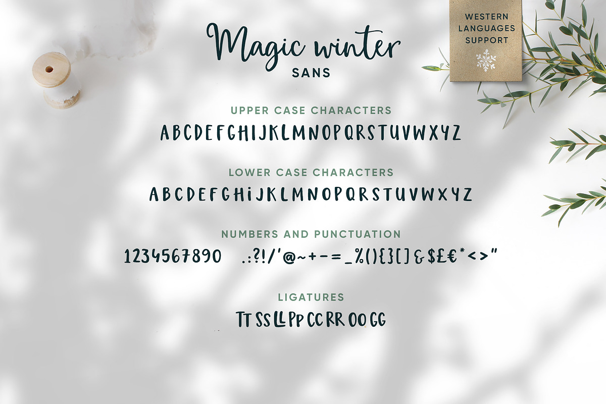 Magic Winter script font duo & logos, a Script Font by Tabita's shop (Photo 10 of 20)