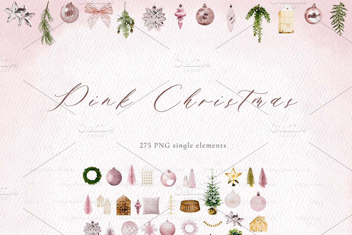 Pink Christmas, a Decorative Illustration by heyiamalice (Photo 9 of 15)
