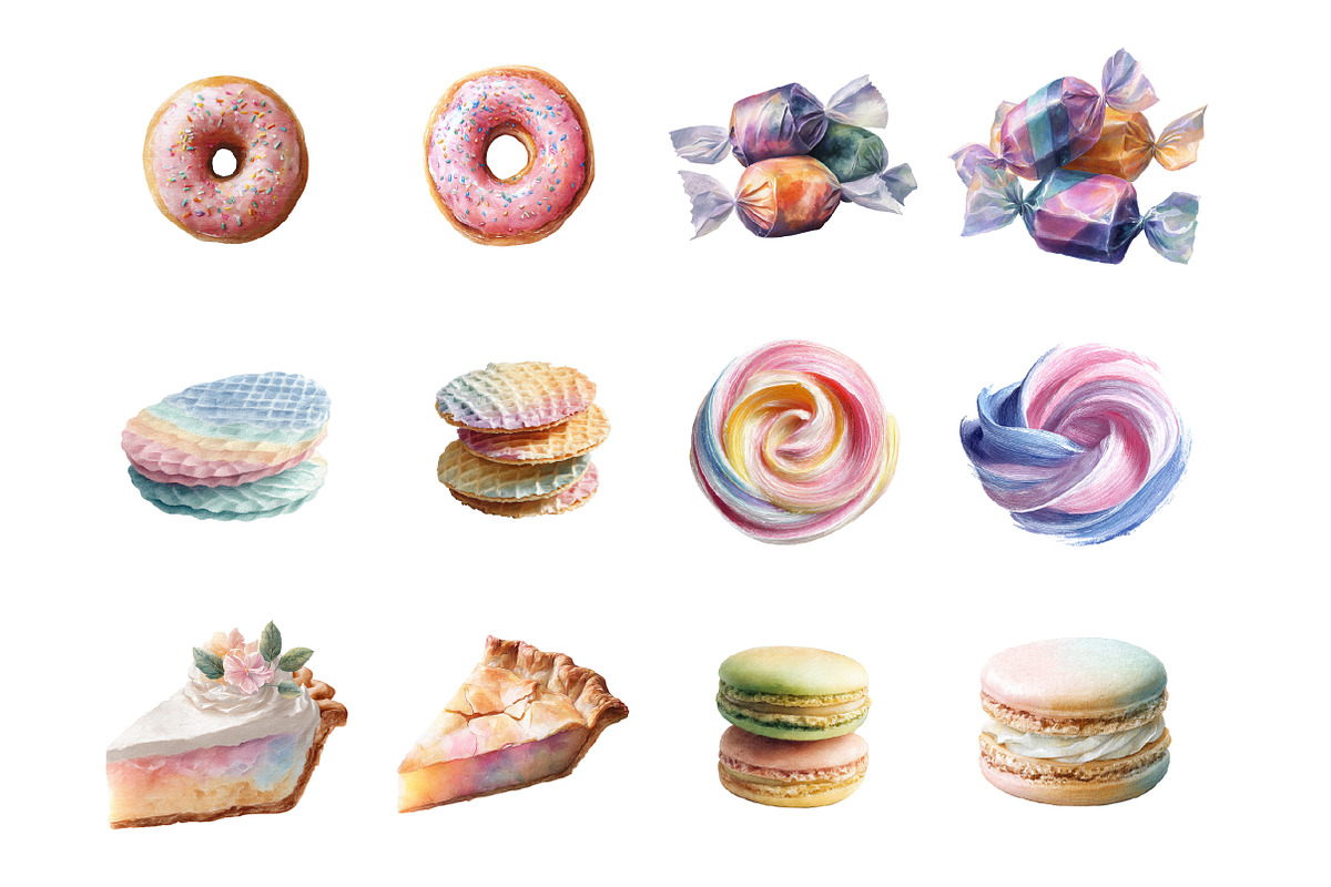 Pastel Sweets Clipart, an Illustration by Design Market (Photo 2 of 3)