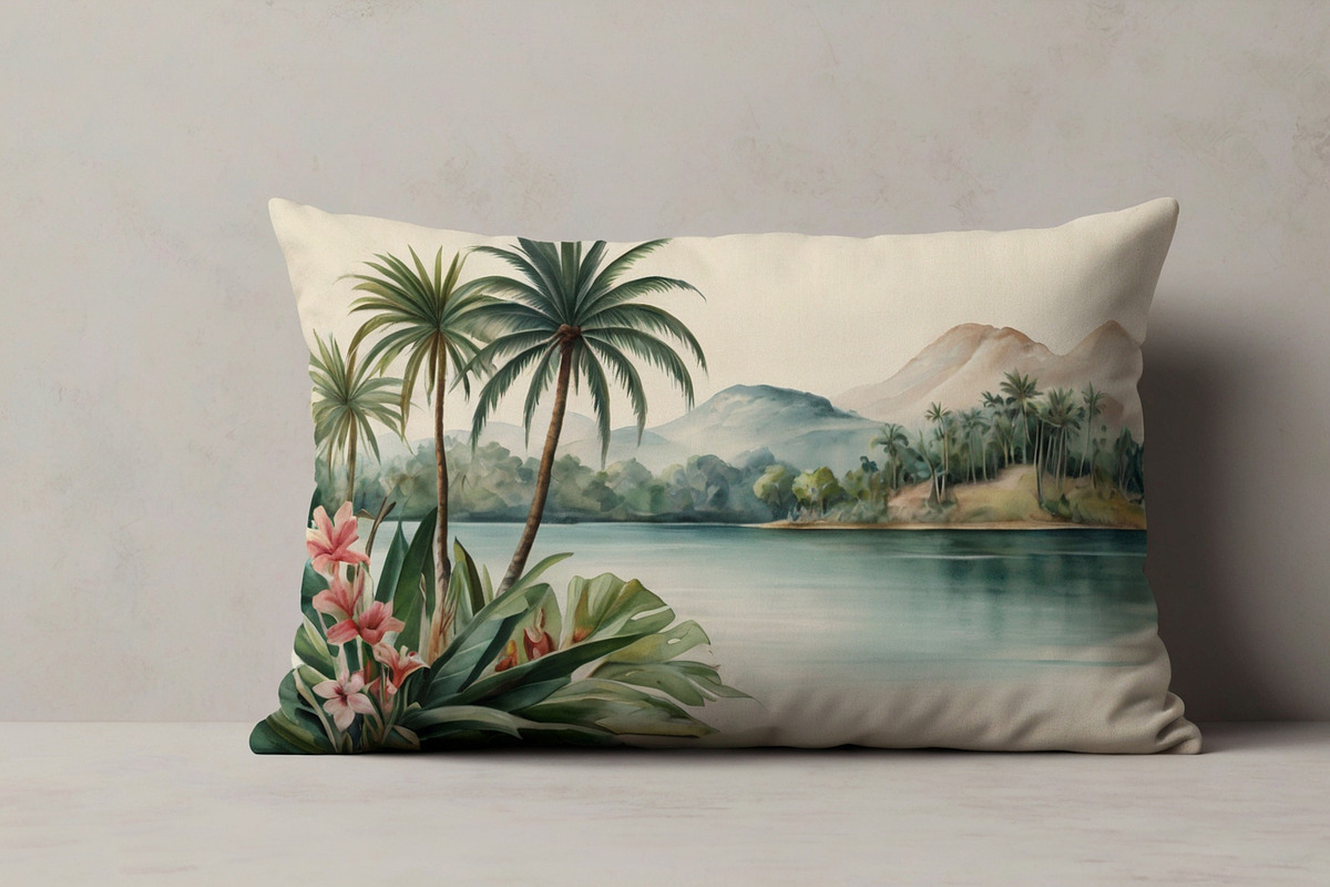 Jungle Tropical Landscape Wall Mural, a Wallpaper Graphic by by creative paper (Photo 9 of 12)