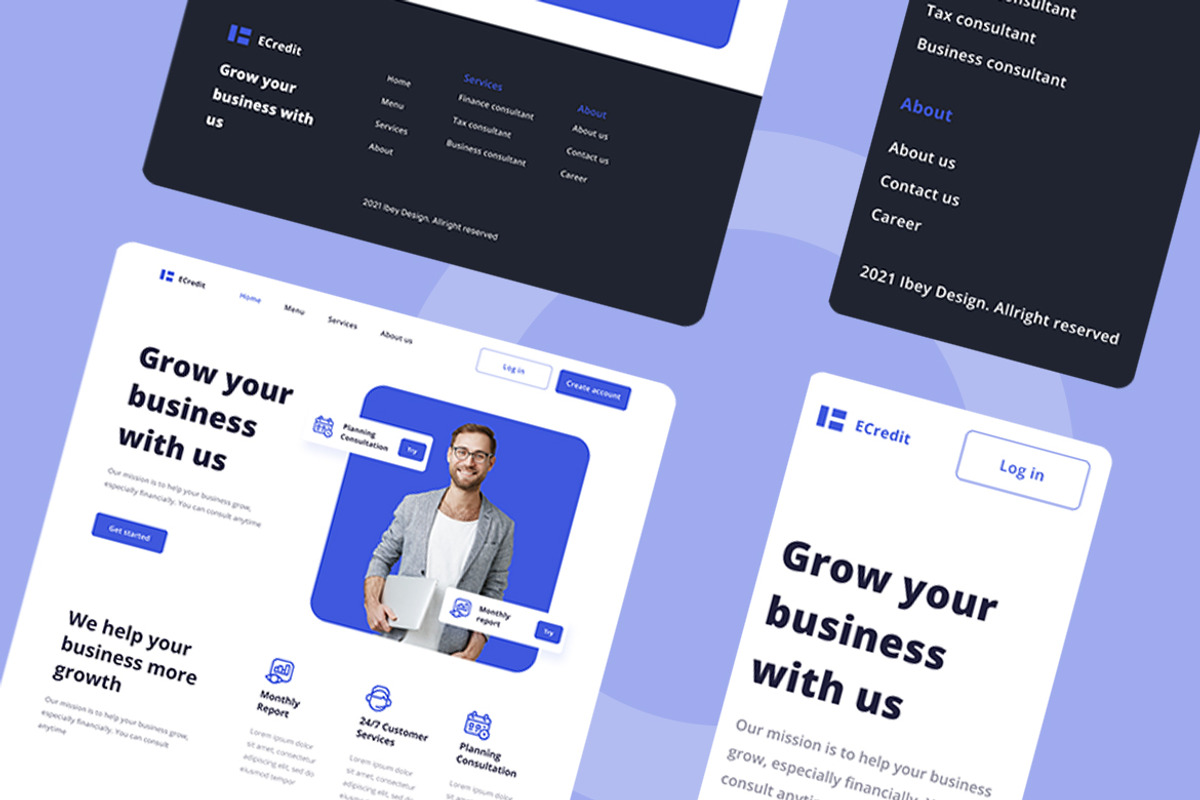 Finance Company Web Design, a Wireframe Template by INSPR STD (Photo 5 of 6)