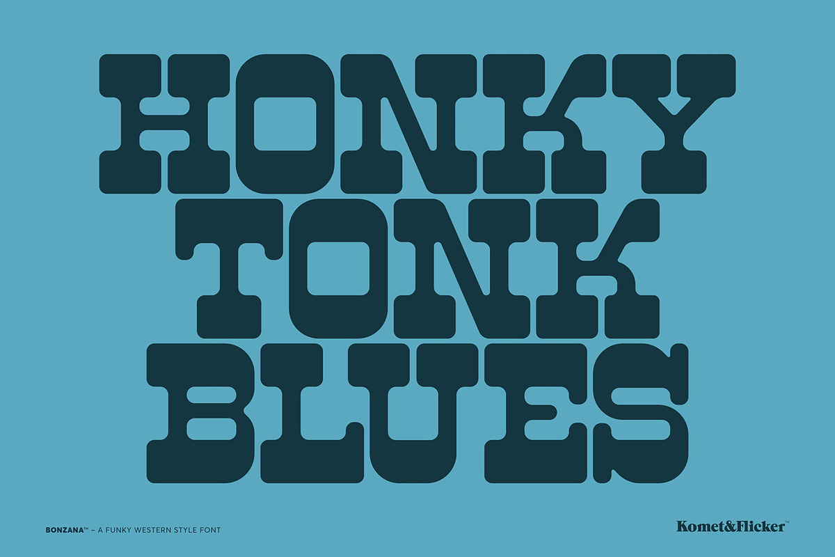 BONZANA - A Funky Western Style Font, a Slab Serif Font by Komet & Flicker (Photo 4 of 12)