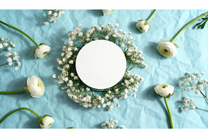 White round card surrounded by baby, a Background Photo by tilialucida