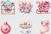 Girly Christmas Watercolor Clipart, an Illustration by Black Bird Studio (Thumbnail 2 of 6)