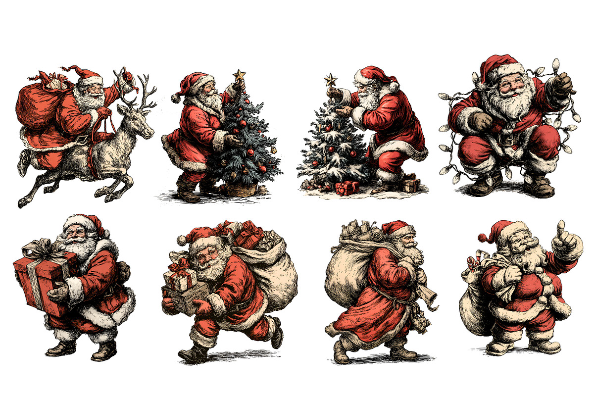 vinatge Santa clipart, an Illustration by Designworld (Photo 4 of 5)