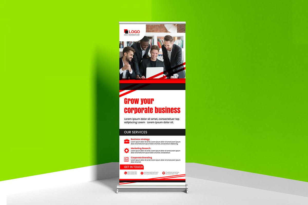 Corporate Business Rollup Banner, a Poster Template by Hitubrand