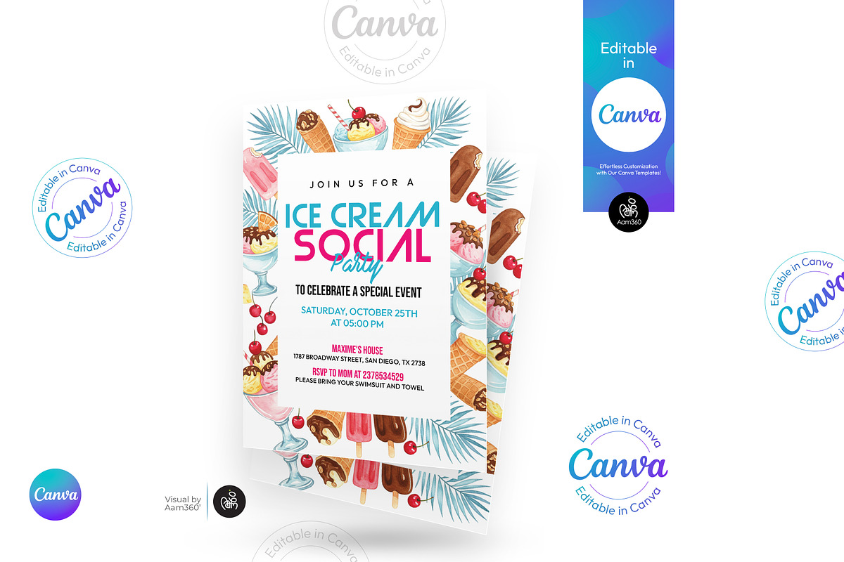 Ice Cream Social Flyer, a Flyer Template by Aam360 (Photo 1 of 3)