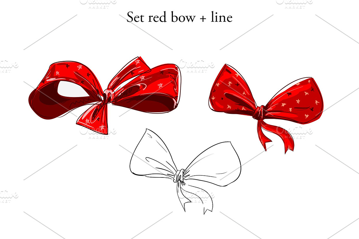 Set Red Bow, a Decorative Illustration by Sweet_print (Photo 2 of 5)