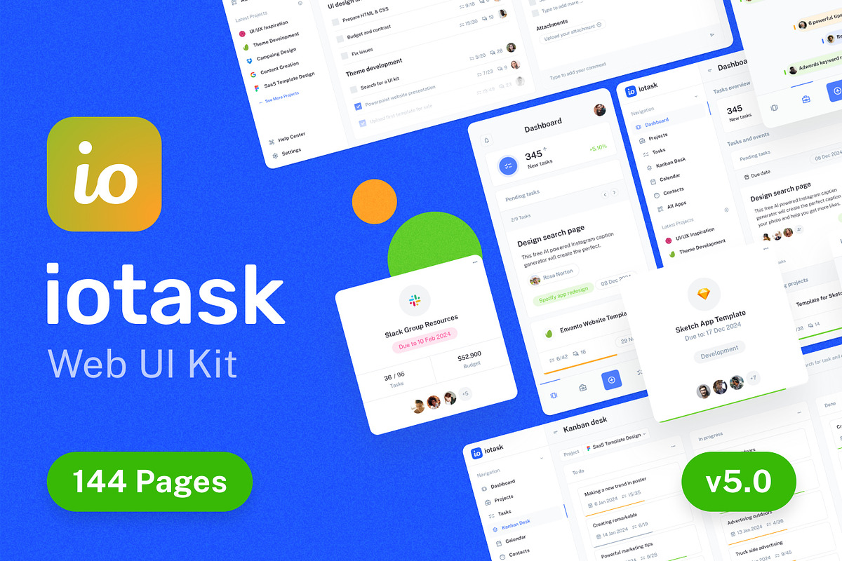 IOTASK - Project Management UI Kit, an UI Kit Template by WhiteUI.Store (Photo 1 of 13)