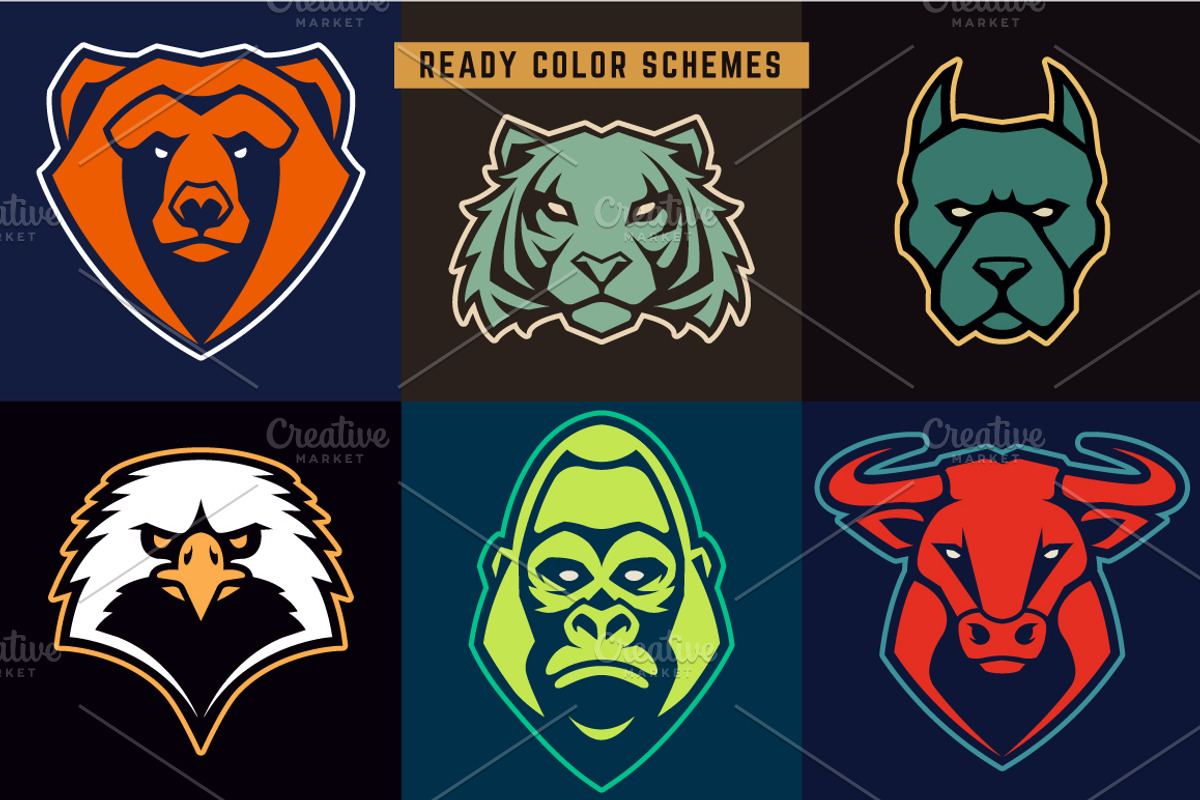 Animals Mascot Icons Vector Set, a Duotone Icon by Vecster (Photo 12 of 17)